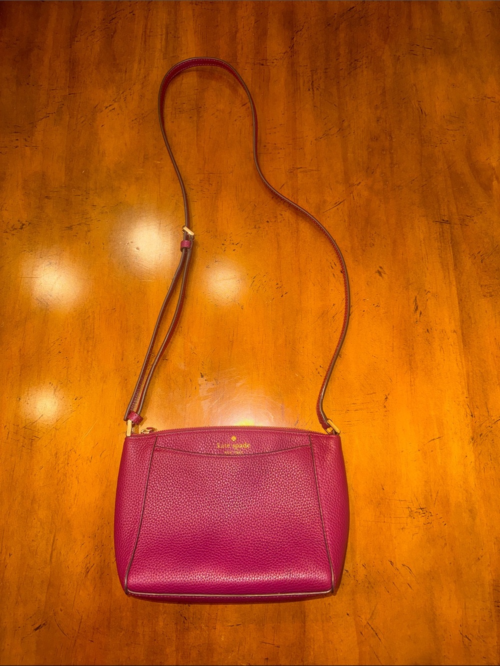 kate spade Pebbled Leather Crossbody Bag - Magenta
